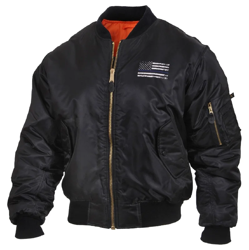 Women's pea coats in a plus - size fit for a flattering and warm winter coatRothco Thin Blue Line Flag MA-1 Flight Jacket Women's pea coats in a plus - size fit for a flattering and warm winter coatRothco Thin Blue Line Flag MA-1 Flight Jacket