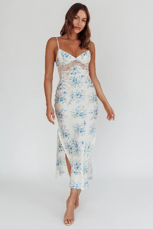 Empire Waist Women Dress to Accentuate the Bust and Conceal the WaistSeraphim Floral Lace Maxi Dress Blue Cream Empire Waist Women Dress to Accentuate the Bust and Conceal the WaistSeraphim Floral Lace Maxi Dress Blue Cream