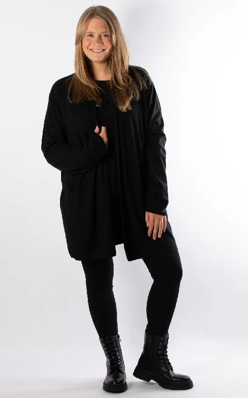 Women's pea coats in a plus - size fit for a flattering and warm winter coatSoft Knit Cardigan | Black Women's pea coats in a plus - size fit for a flattering and warm winter coatSoft Knit Cardigan | Black