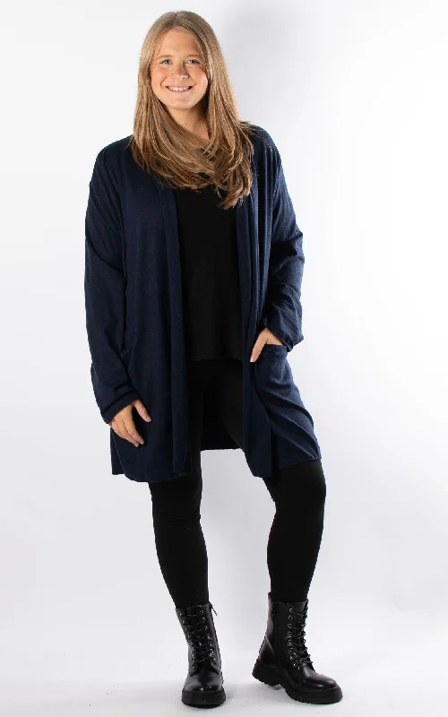 Women's windbreaker jackets with adjustable hoods for windy daysSoft Knit Cardigan | Navy Women's windbreaker jackets with adjustable hoods for windy daysSoft Knit Cardigan | Navy