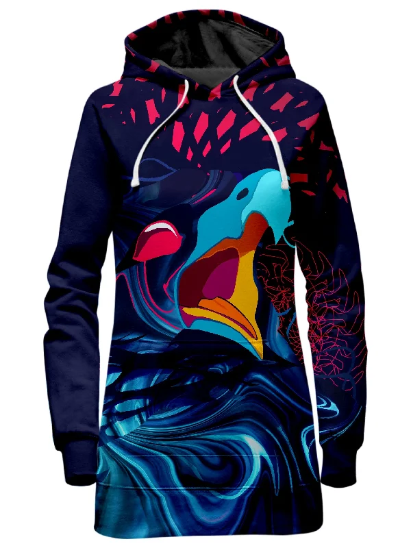 Women's sweatshirt with a mesh panel insert for breathability during workoutsSpirit Hawk Hoodie Dress Women's sweatshirt with a mesh panel insert for breathability during workoutsSpirit Hawk Hoodie Dress