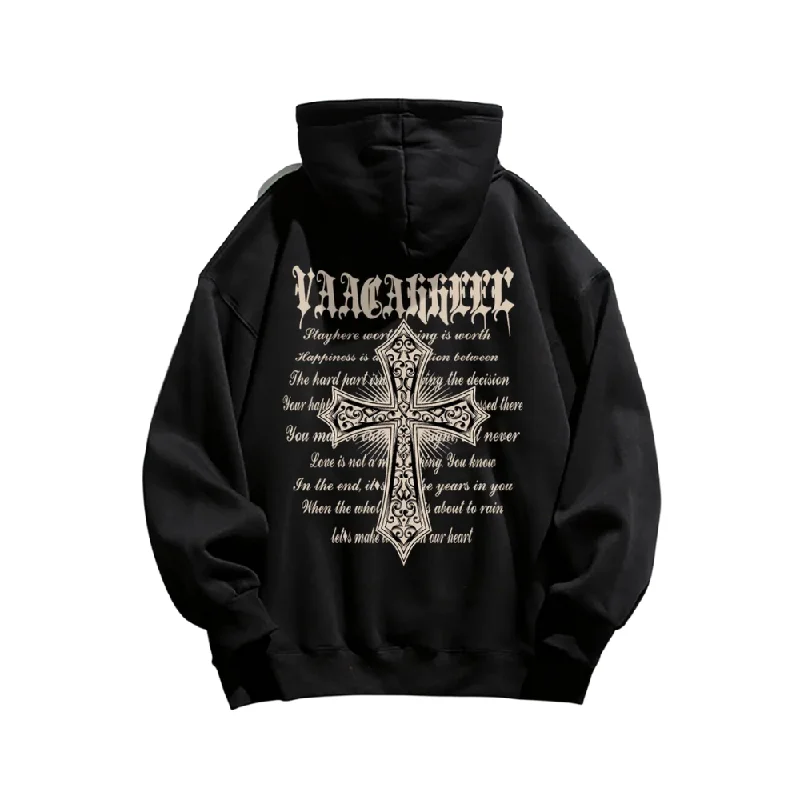Women's quarter - zip sweatshirt made of organic cotton for eco - conscious fashionAmerican High Street Cross Graphic Hoodies Women's quarter - zip sweatshirt made of organic cotton for eco - conscious fashionAmerican High Street Cross Graphic Hoodies