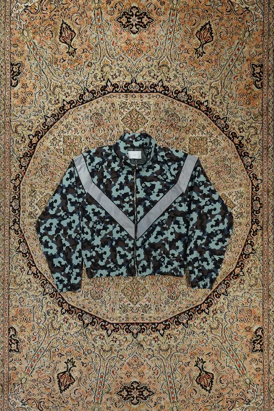 Women's cropped leather jackets with a fringe detail for a western - inspired outfitFLOWER CAMO IPFU BLOUSON (BLUE CAMO)