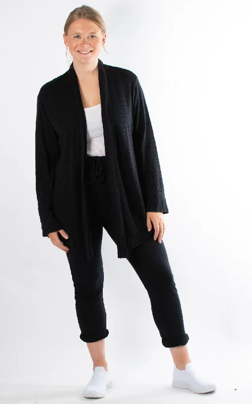 Women's faux fur - trimmed denim jackets for a trendy and cozy styleSusanna Soft Touch Cardigan | Black Women's faux fur - trimmed denim jackets for a trendy and cozy styleSusanna Soft Touch Cardigan | Black