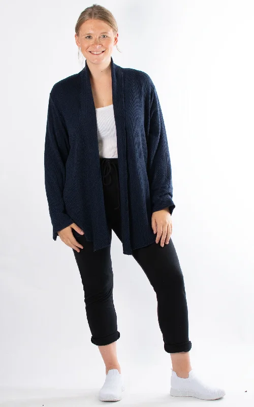 Women's bomber jackets with a holographic finish for a futuristic and eye - catching lookSusanna Soft Touch Cardigan | Navy