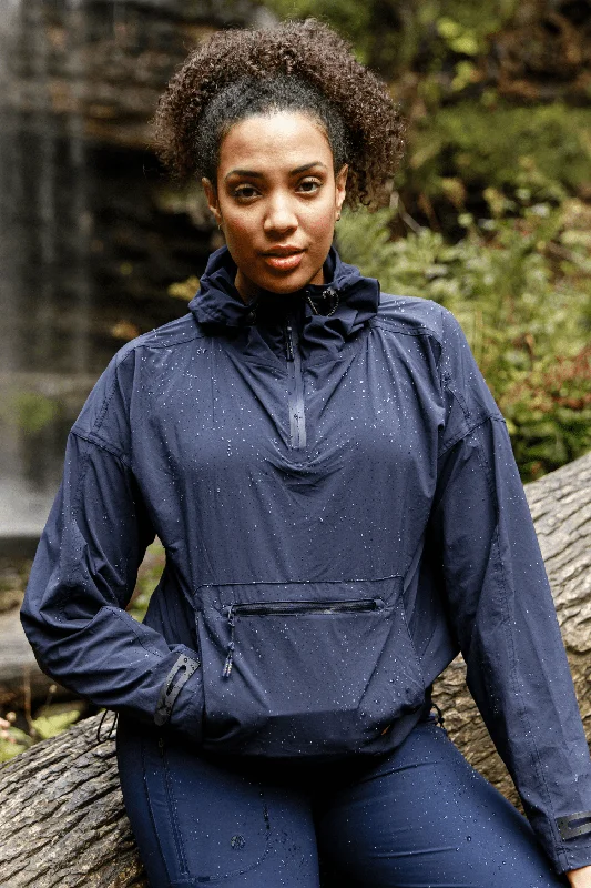 Women's long - line cardigan jackets in a soft knit for a cozy and elegant lookThe Outdoor Showerproof Popover - Midnight Blue