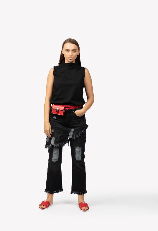 Women jumpsuits with cold - shoulder sleeves for a trendy styleSkirt Over Pants Combo Women jumpsuits with cold - shoulder sleeves for a trendy styleSkirt Over Pants Combo