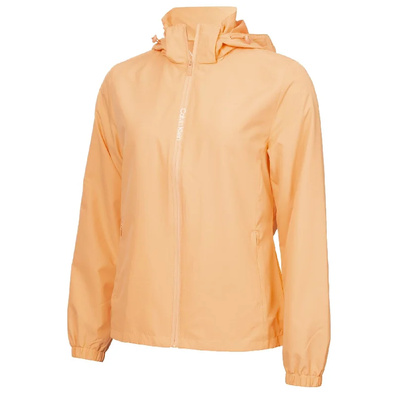 Women's trench coats with a removable belt for customizable stylingWomens Melody Full Zip Hooded Windbreaker Jacket Peach Cobbler - SS24 Women's trench coats with a removable belt for customizable stylingWomens Melody Full Zip Hooded Windbreaker Jacket Peach Cobbler - SS24