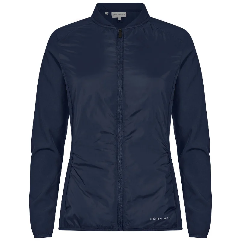 Women's bomber jackets with a holographic finish for a futuristic and eye - catching lookWomens Pace Full Zip Lightweight Jacket Navy - SS24 Women's bomber jackets with a holographic finish for a futuristic and eye - catching lookWomens Pace Full Zip Lightweight Jacket Navy - SS24