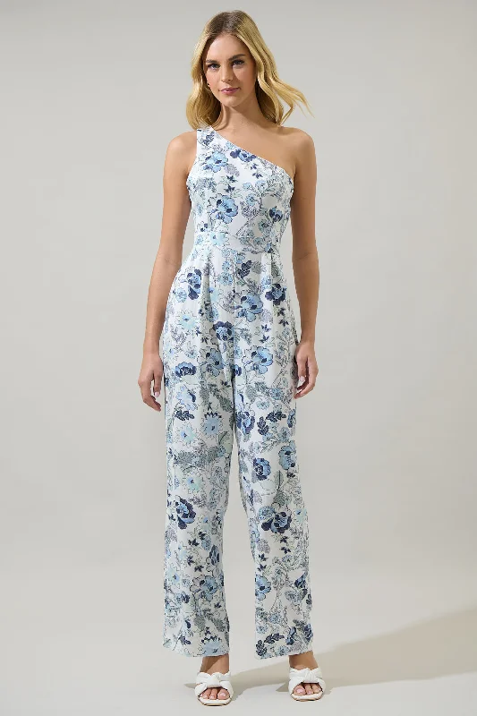 Women jumpsuits with an empire waist for a figure - enhancing lookWrenley Garden Floral Blaine One Shoulder Ruched Jumpsuit Women jumpsuits with an empire waist for a figure - enhancing lookWrenley Garden Floral Blaine One Shoulder Ruched Jumpsuit