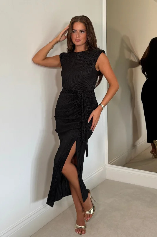 Sheath midi dresses with beaded embellishments for a formal occasionElena Ruched Seamed Midi Dress Black Sheath midi dresses with beaded embellishments for a formal occasionElena Ruched Seamed Midi Dress Black