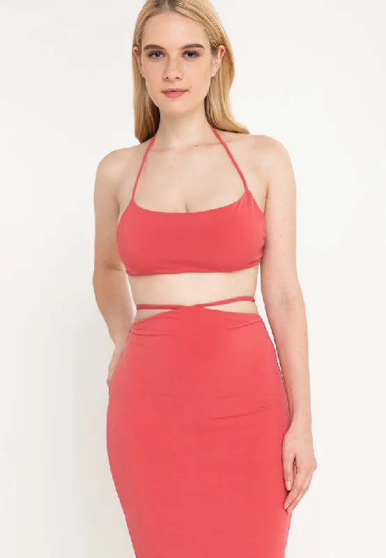 High - low midi dresses with geometric patterns for a modern partyMuriel