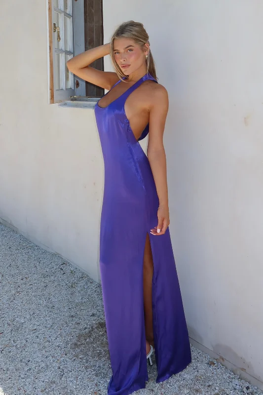 Maxi dresses with geometric prints for a contemporary aestheticJacquelyn Racerback Maxi Dress - Deep Purple Maxi dresses with geometric prints for a contemporary aestheticJacquelyn Racerback Maxi Dress - Deep Purple