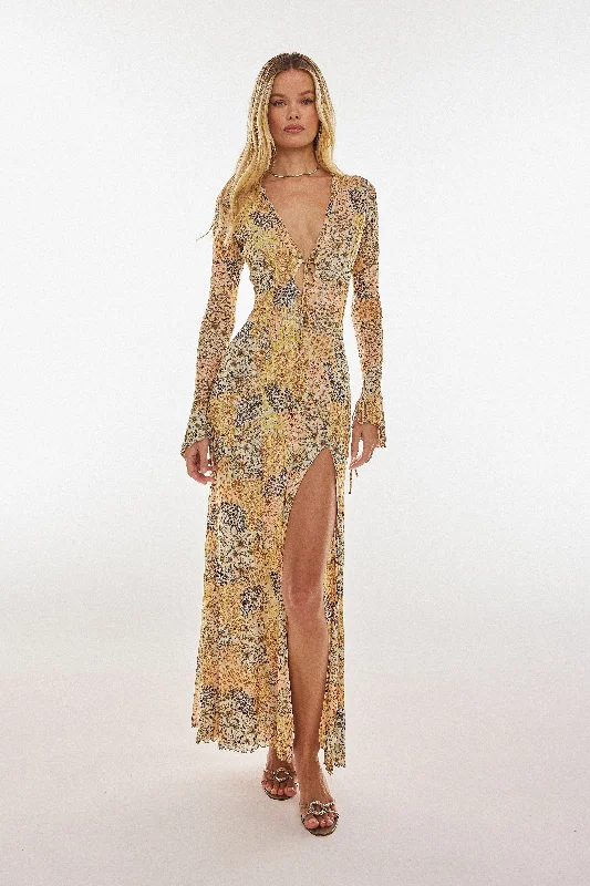 Satin maxi dresses with a high - low hem for a modern twistLennon Maxi in Houston