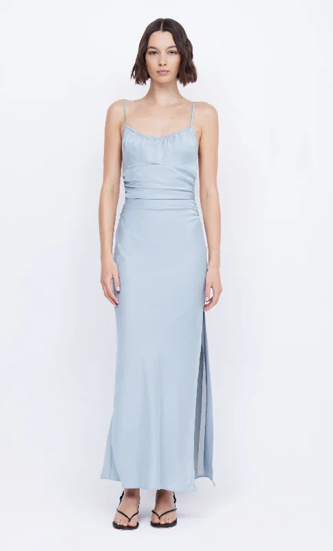 Sequined maxi dresses for formal evening galasMARI LOU GATHERED MAXI DRESS - DOVE BLUE Sequined maxi dresses for formal evening galasMARI LOU GATHERED MAXI DRESS - DOVE BLUE