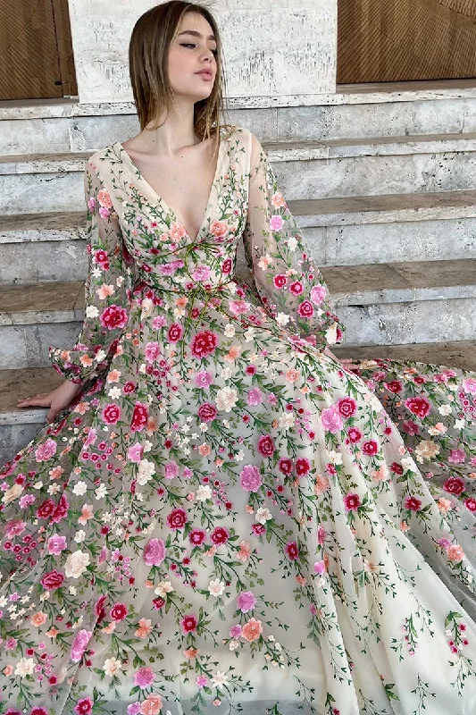 Maxi dresses with balloon sleeves for a vintage - inspired styleWildflower Romance Embroidered Maxi Dress Maxi dresses with balloon sleeves for a vintage - inspired styleWildflower Romance Embroidered Maxi Dress