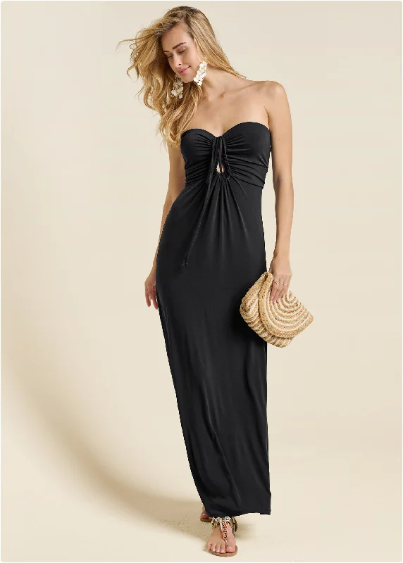 Linen maxi dresses for a breathable and lightweight summer optionConvertible Maxi Dress - Black Linen maxi dresses for a breathable and lightweight summer optionConvertible Maxi Dress - Black