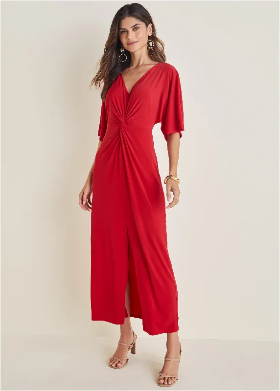 Maxi dresses with off - the - shoulder styles for a romantic and breezy lookTwist Front Maxi Dress - Red Maxi dresses with off - the - shoulder styles for a romantic and breezy lookTwist Front Maxi Dress - Red