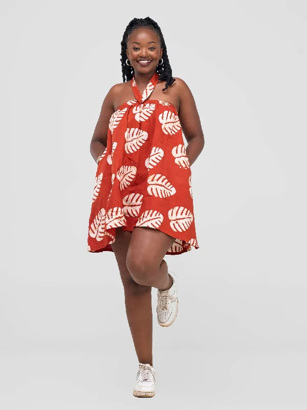 Mini dresses with button - down frontsInroses Hub Batiki Dress - Brown / White
