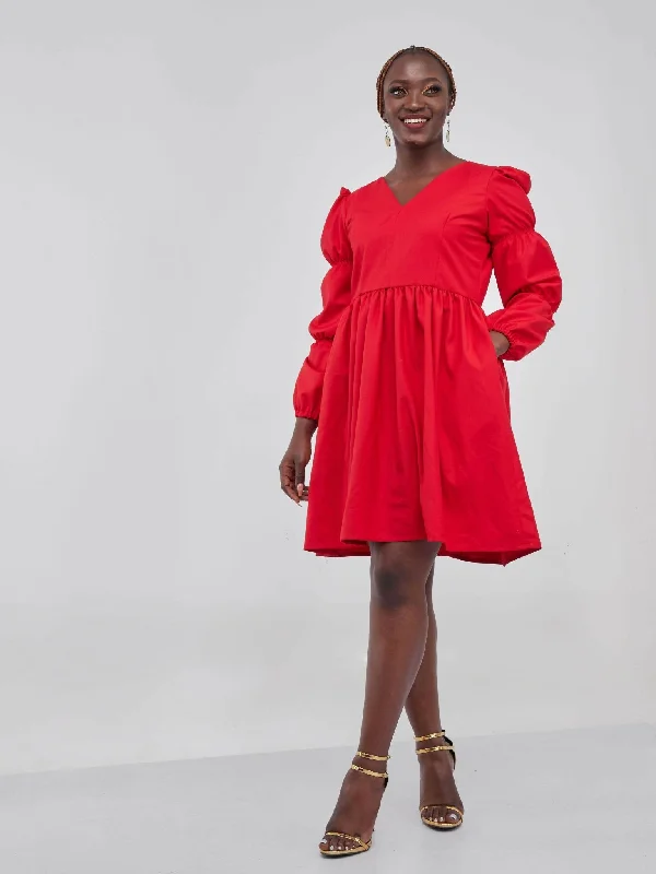 Mini dresses with spaghetti straps for a delicate lookIzulu Mzinga Dress - Red