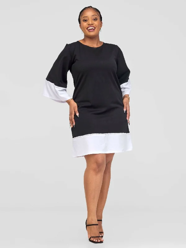 Mini dresses with off - the - shoulder stylesJMC Alina Shift Dress - Black / White