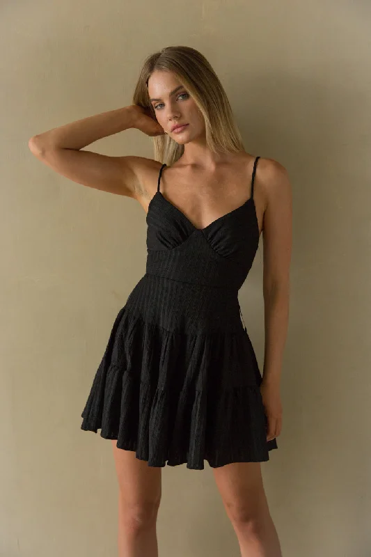 Plaid mini dresses for fall fashionMartina Ribbed Tie Back Mini Dress