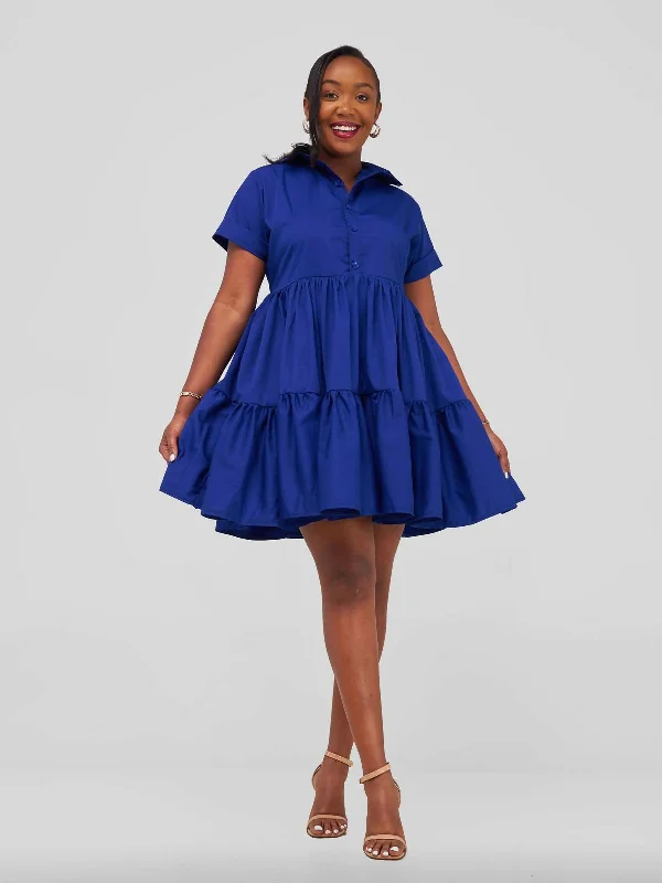 Mini dresses with ruched bodices for a feminine touchMerli Africa Kilifi Collar Dress - Blue Mini dresses with ruched bodices for a feminine touchMerli Africa Kilifi Collar Dress - Blue