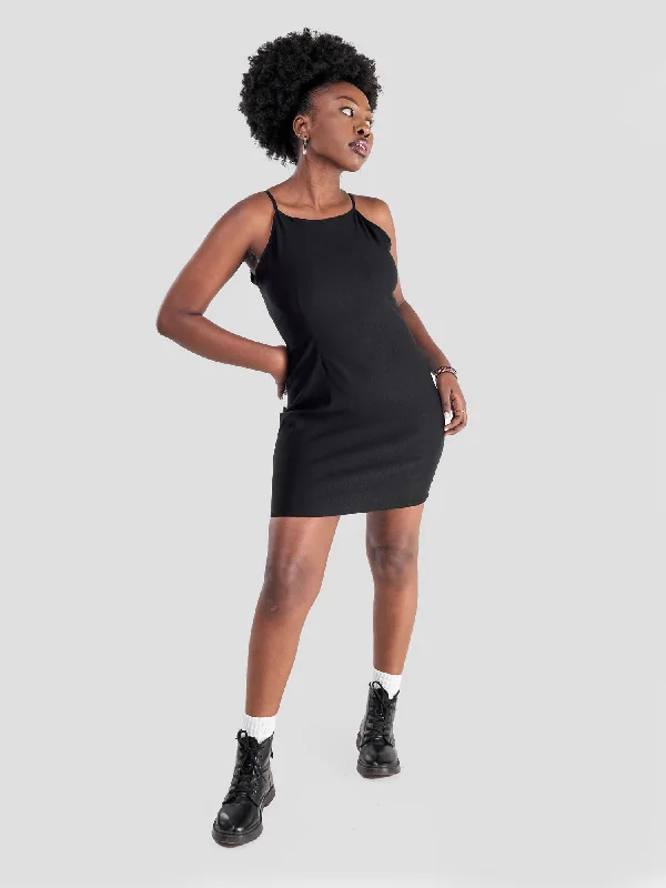 Mini dresses with keyhole necklinesZoya Yuni Halter Dress - Black