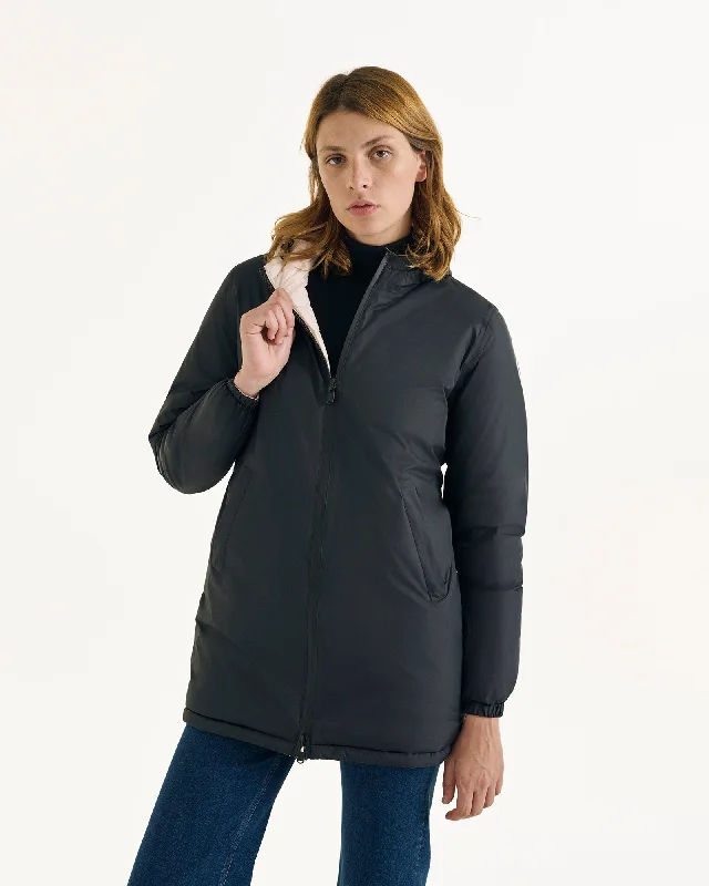 down coat for winter joggersBlack/Petal rose Roma 2.0 long reversible puffer jacket down coat for winter joggersBlack/Petal rose Roma 2.0 long reversible puffer jacket