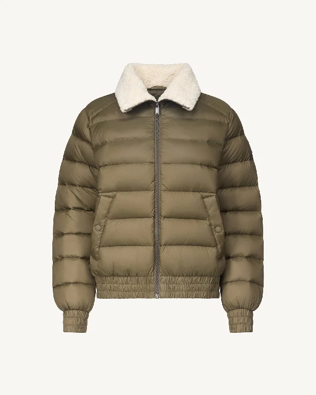 down coat for winter fishing​Danae aviator-style down jacket Army