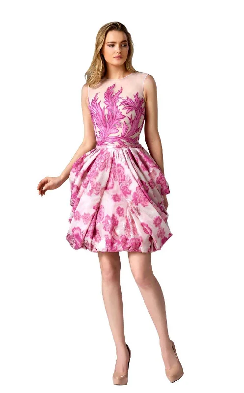 A - line party dresses with a floral print for spring eventsEdward Arsouni Couture 0299 Dress A - line party dresses with a floral print for spring eventsEdward Arsouni Couture 0299 Dress