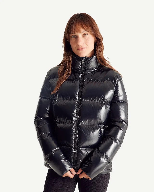 down coat for dog walkers in cold weatherGrand Froid Black Cardiff lacquered down jacket down coat for dog walkers in cold weatherGrand Froid Black Cardiff lacquered down jacket
