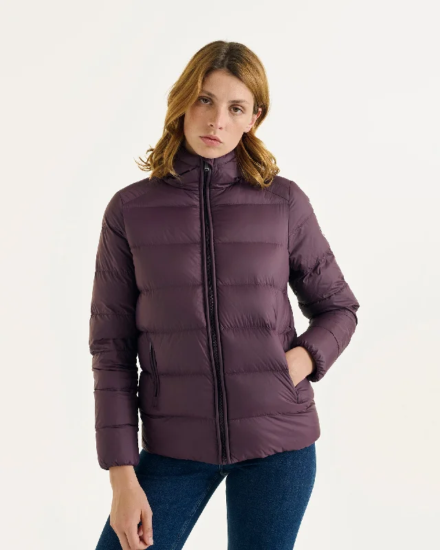 down coat for ice skating​Johanna straight-cut hooded down jacket Fig