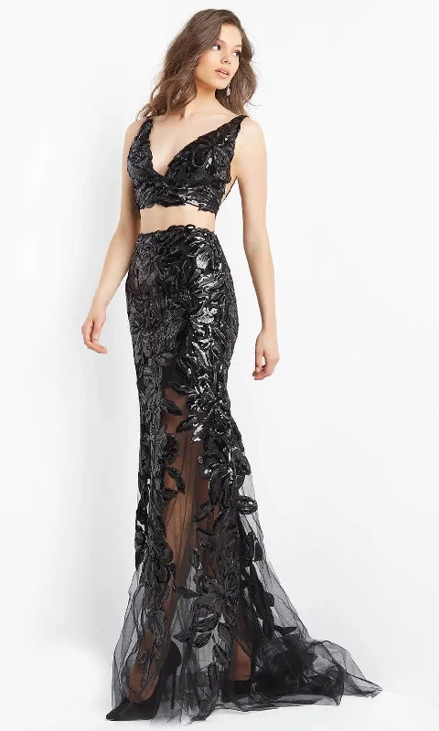 Formal dresses with tiered lace skirts and off - the - shoulder necklines for a feminine and elegant formal appearanceJovani 07501 - V-Neck Floral Sequin Prom Gown Formal dresses with tiered lace skirts and off - the - shoulder necklines for a feminine and elegant formal appearanceJovani 07501 - V-Neck Floral Sequin Prom Gown