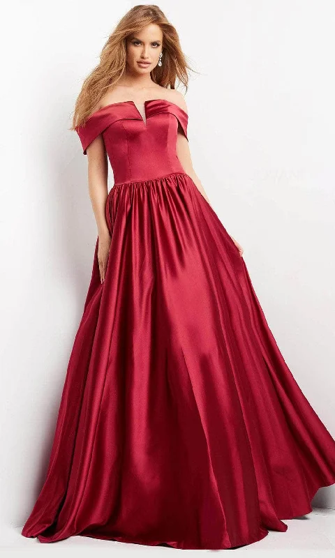 Formal dresses with side - slit pockets and beaded accents for a practical and stylish formal eventJovani 3129 - Off Shoulder Satin Evening Gown Formal dresses with side - slit pockets and beaded accents for a practical and stylish formal eventJovani 3129 - Off Shoulder Satin Evening Gown