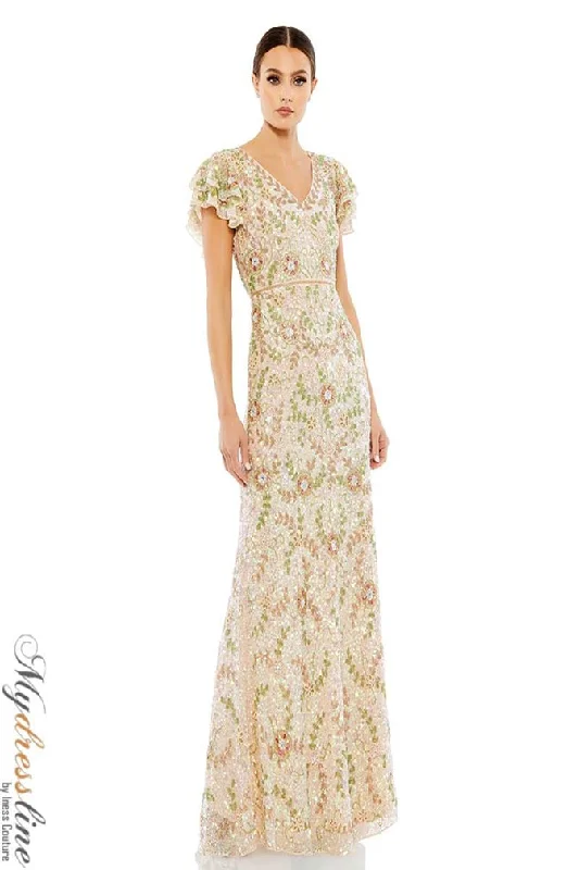 Formal dresses with empire waists and organza overlays for a feminine lookMac Duggal 10772 Formal dresses with empire waists and organza overlays for a feminine lookMac Duggal 10772
