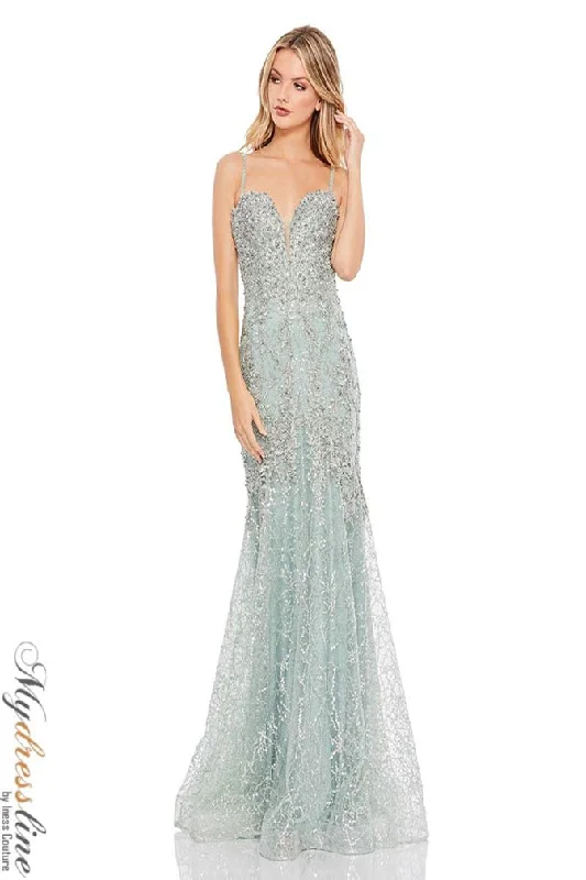 Formal dresses with cold - shoulder ruffled sleeves and floral prints for a romantic and trendy formal styleMac Duggal 20242 Formal dresses with cold - shoulder ruffled sleeves and floral prints for a romantic and trendy formal styleMac Duggal 20242