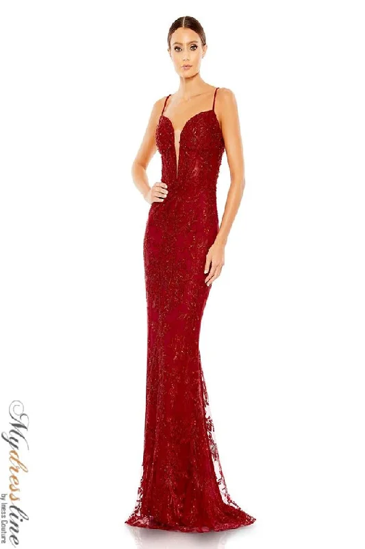 Formal dresses with tiered lace skirts and off - the - shoulder necklines for a feminine and elegant formal appearanceMac Duggal 20330