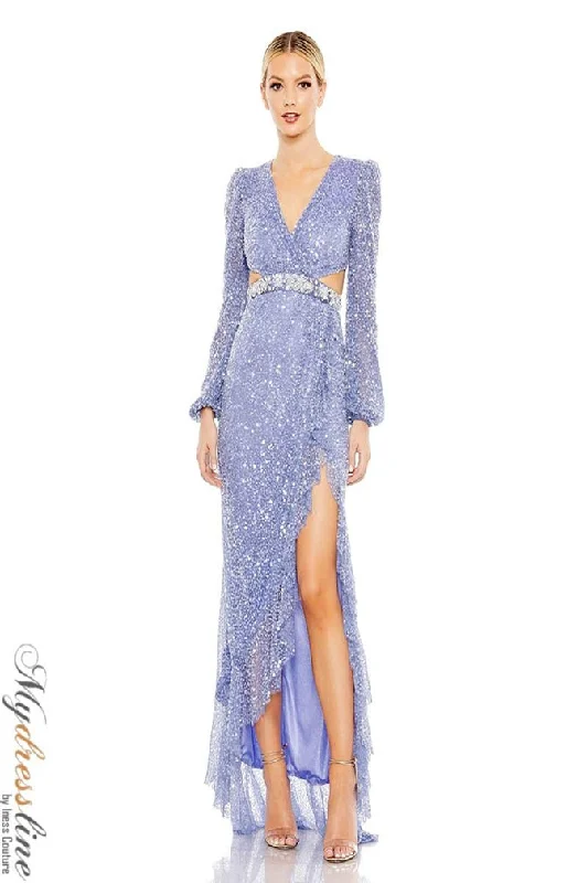 Formal dresses with high - low hems and floral embroidery for a unique prom styleMac Duggal 5745 Formal dresses with high - low hems and floral embroidery for a unique prom styleMac Duggal 5745