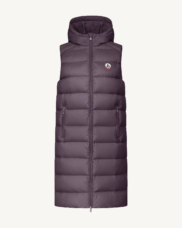down coat for cycling in winter​Manon long sleeveless down jacket Fig
