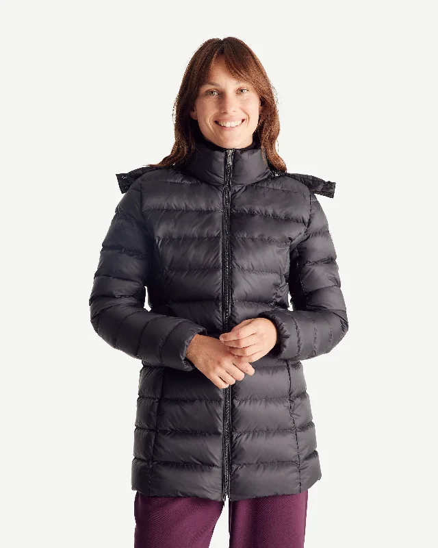 down coat for winter bird watchingPerle Extreme Cold mid-length down jacket Black down coat for winter bird watchingPerle Extreme Cold mid-length down jacket Black