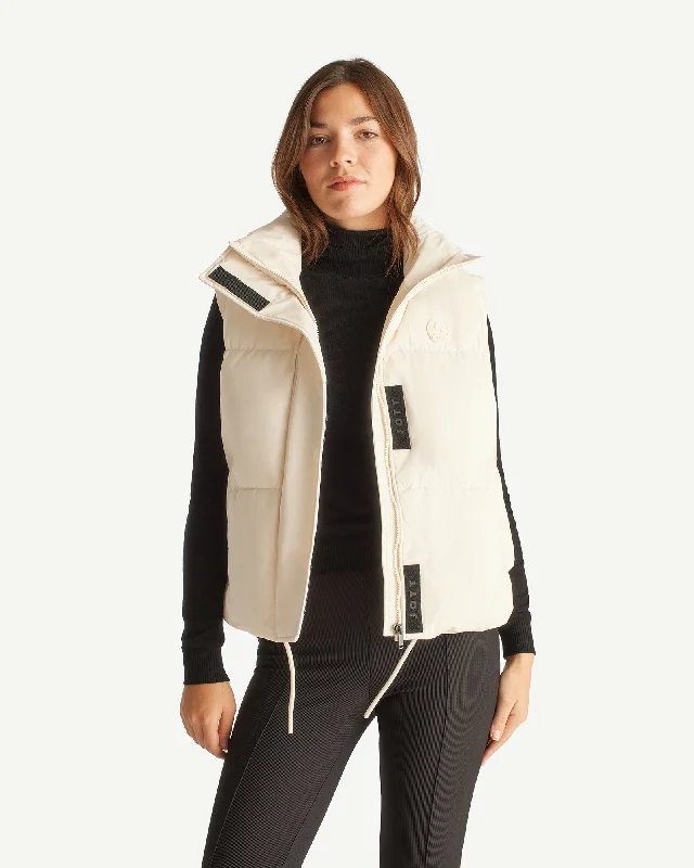 men's lightweight down coat for outdoor activitiesShangai cropped puffer-style sleeveless down jacket Ivory men's lightweight down coat for outdoor activitiesShangai cropped puffer-style sleeveless down jacket Ivory