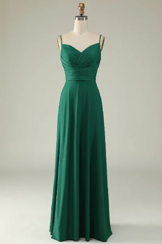 Party dresses with a mermaid silhouette for a figure - hugging fitSpaghetti Straps Dark Green Long Prom Dress Party dresses with a mermaid silhouette for a figure - hugging fitSpaghetti Straps Dark Green Long Prom Dress