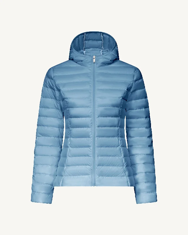plus - size down coat for women on saleWashed blue Cloe lightweight hooded puffer jacket plus - size down coat for women on saleWashed blue Cloe lightweight hooded puffer jacket