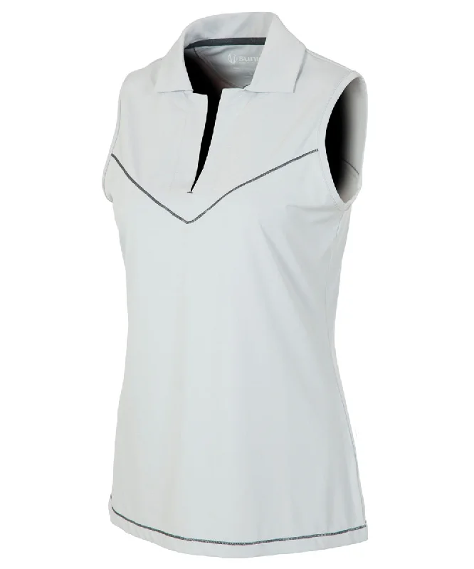 Polo shirt with a scalloped hem for a feminine detailWomen's Doreen Coollite DreamSkin Stretch Sleeveless Polo Polo shirt with a scalloped hem for a feminine detailWomen's Doreen Coollite DreamSkin Stretch Sleeveless Polo