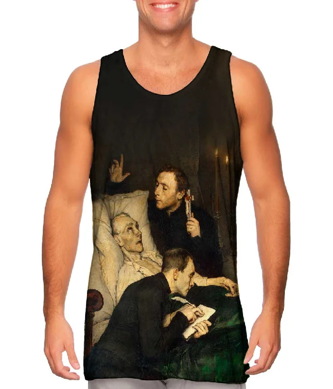 Plus Size Women's Ruffled Hem Tank Tops with Floral PrintsAlexander Theodore Honore Struy- - "Birds of Prey The Will" (1876) Plus Size Women's Ruffled Hem Tank Tops with Floral PrintsAlexander Theodore Honore Struy- - "Birds of Prey The Will" (1876)