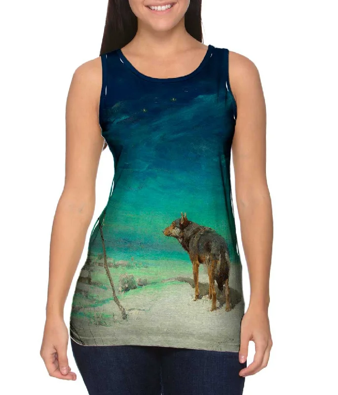 Plus Size Women's Side - Slit Tank Tops in Metallic ShadesAlfred Wierusz Kowalski - "Lone Wolf" Plus Size Women's Side - Slit Tank Tops in Metallic ShadesAlfred Wierusz Kowalski - "Lone Wolf"
