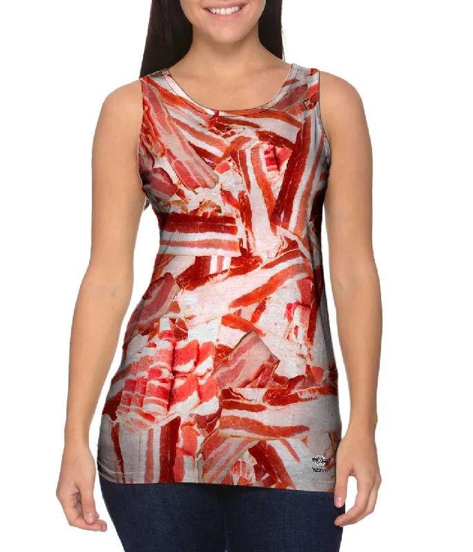 Plus Size Women's Criss - Cross Back Tank Tops in Neon ColorsAll You Can Eat Bacon