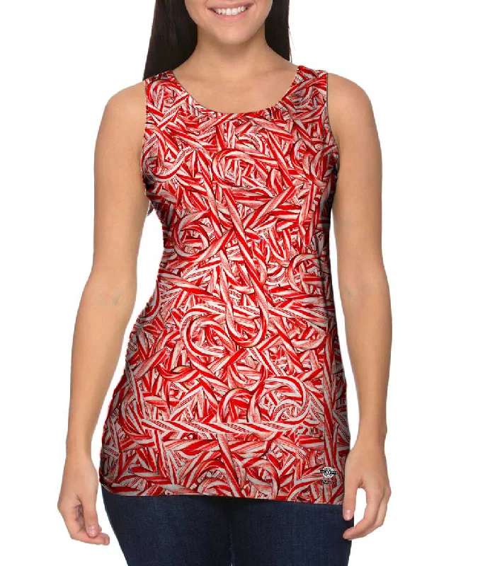 V - Neck Women's Moisture - Wicking Tank Tops for RunningAll You Can Eat Candy Canes V - Neck Women's Moisture - Wicking Tank Tops for RunningAll You Can Eat Candy Canes