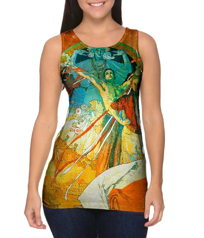 Plunge Neck Women's Seamless Tank Tops for a Smooth FitAlphonse Mucha-8th Sokol Festival-1912